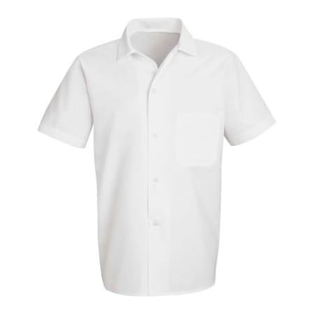 Chef Designs Button-Front Short Sleeve Cook Shirt, White, Polyester/Cotton, 2XL